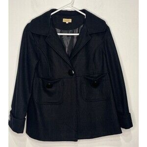 Anthropologie Piko 1988 Pea Coat Bow Detail Black Size Medium